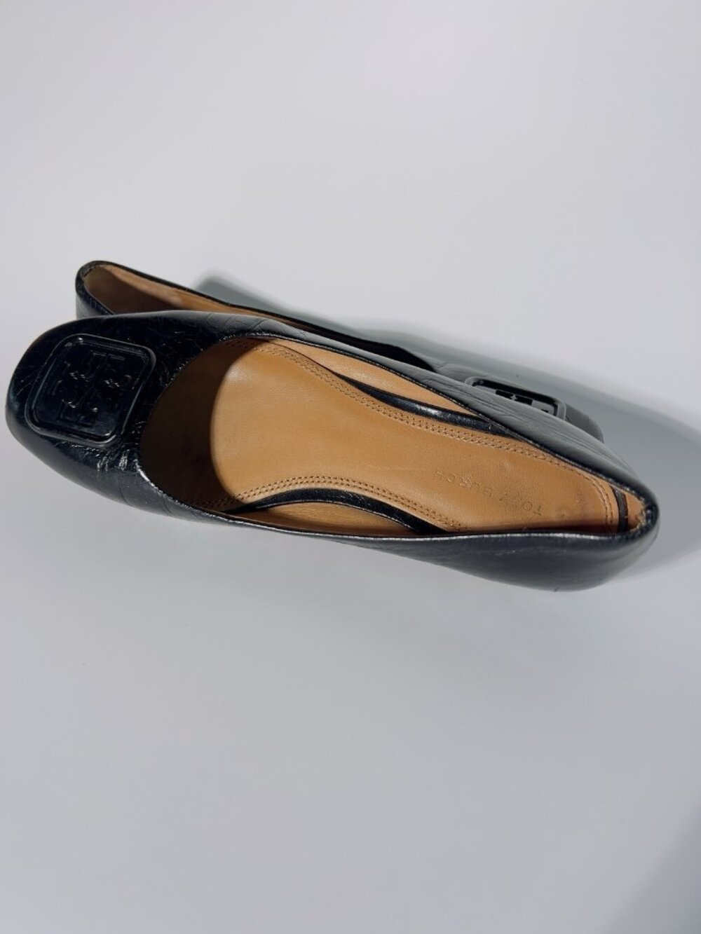 Tory Burch Georgina Leather Ballet Flats Black Size 6.5 M - Picture 9 of 14